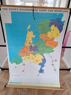 Van Goor's kaart van Nederland schoolplaat, Antiek en Kunst, Antiek | Schoolplaten, Ophalen of Verzenden, Aardrijkskunde