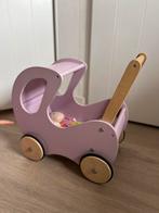 Houten Poppenwagen Roze met Pop, Ophalen of Verzenden, Gebruikt, Overige typen