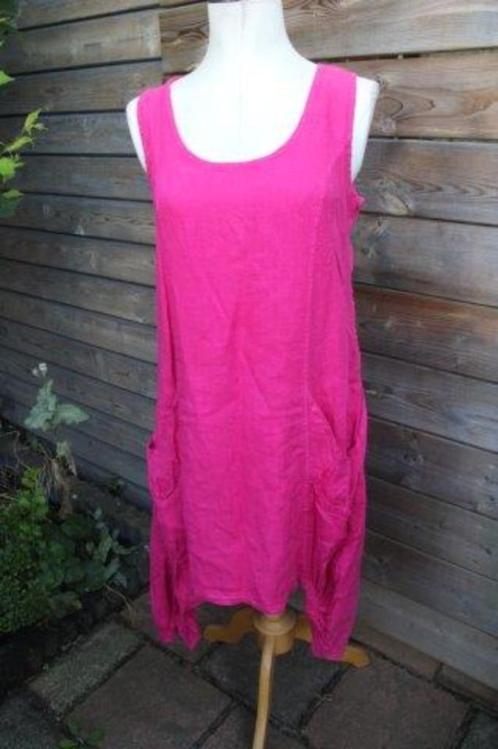 Jurk roze Completo Lino Arthurio mt M Vaste prijs, Kleding | Dames, Jurken, Zo goed als nieuw, Maat 38/40 (M), Roze, Onder de knie