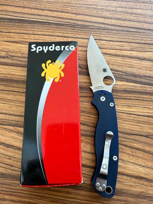 Spyderco PM2 CPM S110V Dark Blue G‑10 100% origineel, Caravans en Kamperen, Kampeergereedschap, Zo goed als nieuw, Ophalen of Verzenden
