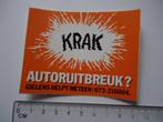 sticker oud Autoschade den bosch Gielens autoruit krak, Verzenden, Zo goed als nieuw, Bedrijf of Vereniging