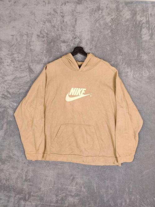 Vintage Nike Hoodie Trui Sweater XXL Beige Baggy, Kleding | Heren, Truien en Vesten, Zo goed als nieuw, Overige maten, Beige, Ophalen of Verzenden