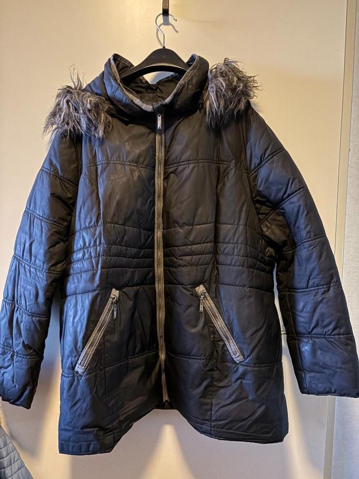 winterjas maat 54/56, Kleding | Dames, Grote Maten, Zo goed als nieuw, Jas of Mantel, Zwart, Ophalen of Verzenden