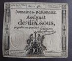 Assignaat "De Dix Sous " 1793 Franse Revolutie, Ophalen of Verzenden, Frankrijk, Los biljet