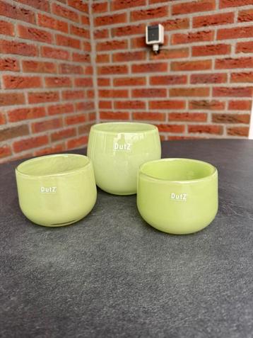 DutZ windlicht / pot / bloempot - lichtgroen - nieuw - 3 st. beschikbaar voor biedingen