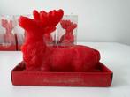 Kaars rood hert ree  , 7x, Overige materialen, Nieuw, Ophalen of Verzenden, Kaars