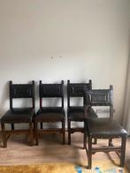 4 Antieke Spaanse eetkamerstoelen, Ophalen of Verzenden