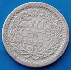 10 cent 1917 Wilhelmina, Postzegels en Munten, Munten | Nederland, Zilver, Koningin Wilhelmina, 10 cent, Losse munt