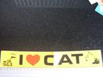 sticker I love cat logo bulldozers zwenkladers graafmachines, Verzamelen, Stickers, Verzenden, Zo goed als nieuw, Merk