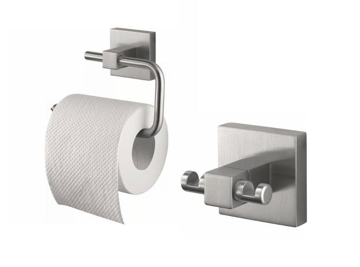 Haceka set Mezzo toiletrolhouder & haak RVS geborsteld, Doe-het-zelf en Verbouw, Sanitair, Zo goed als nieuw, Overige typen, Rvs