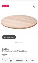 Draaiplateau massief hout ikea snudda, Huis en Inrichting, Woonaccessoires | Dienbladen, Ophalen of Verzenden