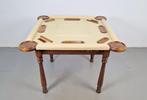 Valenti bridgetafel noten hout & leer speeltafel domino Rare, Ophalen, N, N, Zo goed als nieuw