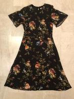 (v) ka228 vintage h&m zwarte jurk met bloemen maat 34, Kleding | Dames, H&M, Verzenden, Zwart, Zo goed als nieuw