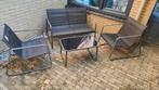 Loungeset 4-delig, Tuin en Terras, Tuinsets en Loungesets, Ophalen, 4 zitplaatsen, Gebruikt, Bank