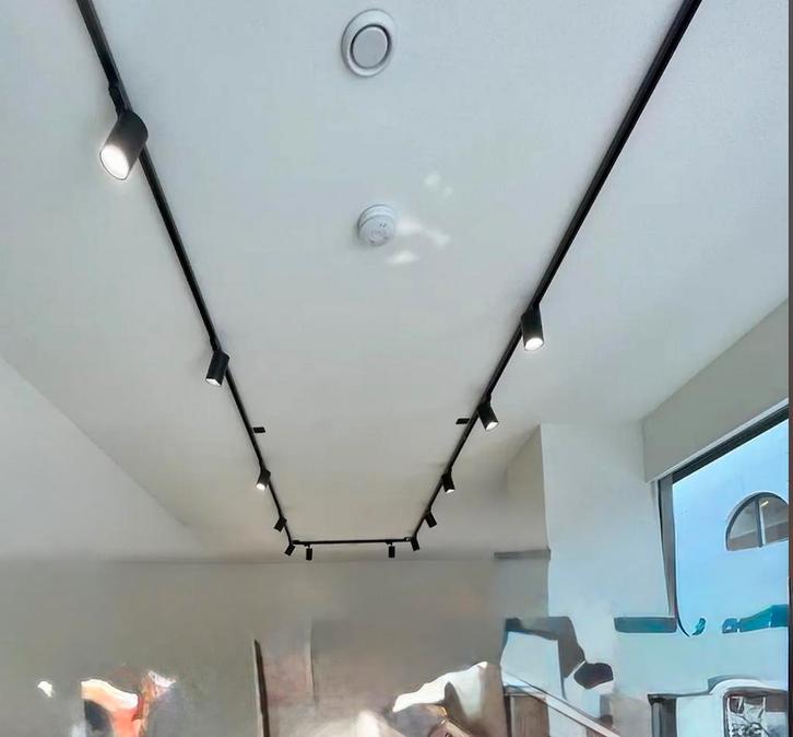 3 fase railsysteem LEDLampen Zwart, Huis en Inrichting, Lampen | Spots, Metaal of Aluminium, Ophalen