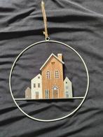 Metalen hanger met verlichte houten huisjes, Ophalen of Verzenden, Zo goed als nieuw