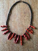 Vintage Bloedkoraal Look Ketting - Unisex, Ophalen of Verzenden, Gebruikt, Rood, Overige materialen