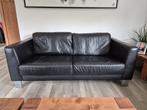 Mooie Zwarte Leren 2,5-zits Bank, Ophalen, Gebruikt, 150 tot 200 cm, Tweepersoons