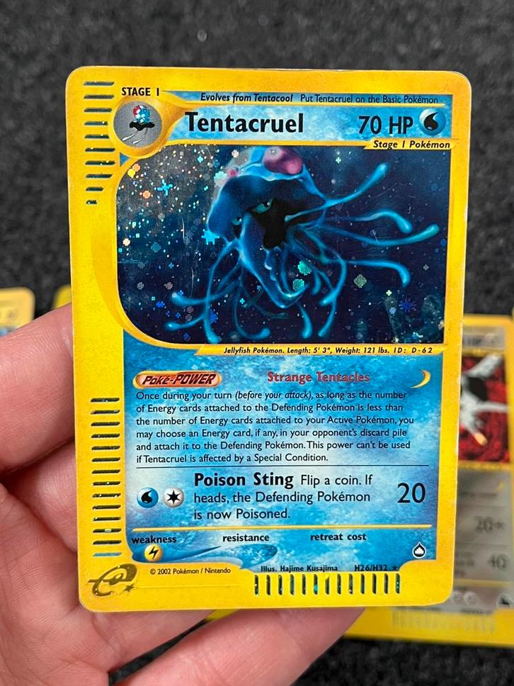 Pokémon Tentacruel Holo #H26 Aquapolis - Played, Hobby en Vrije tijd, Verzamelkaartspellen | Pokémon, Zo goed als nieuw, Losse kaart