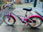Leuke meisjesfiets - 16 inch roze met wit, Fietsen en Brommers, Fietsen | Meisjes, Ophalen, Gebruikt, 16 inch, Handrem