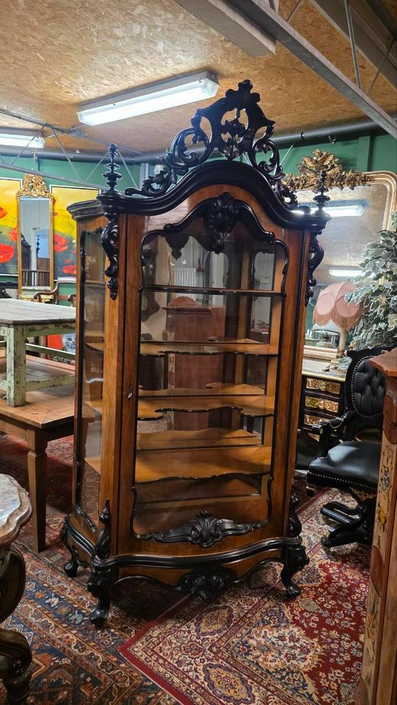 Subliem mooie Willem III vitrinekast, Antiek en Kunst, Antiek | Meubels | Kasten, Ophalen