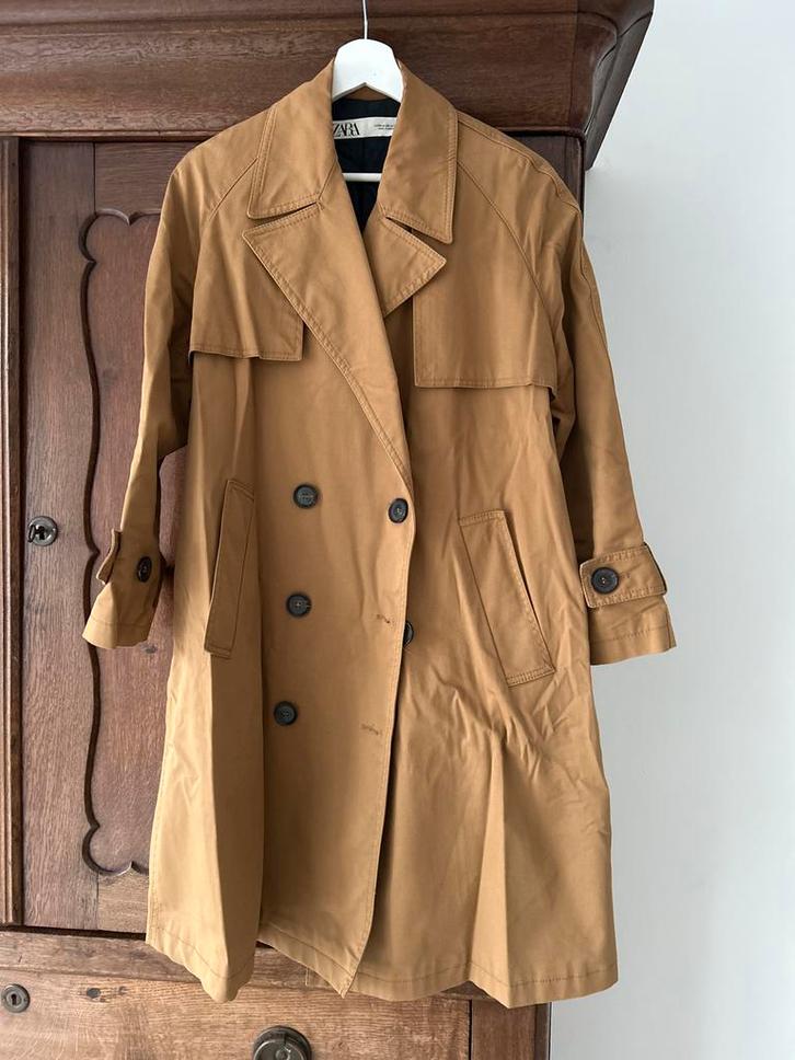 Trendy Trenchcoat in Mooie Kleur, Kleding | Dames, Jassen | Zomer, Zo goed als nieuw, Maat 38/40 (M), Bruin, Ophalen of Verzenden