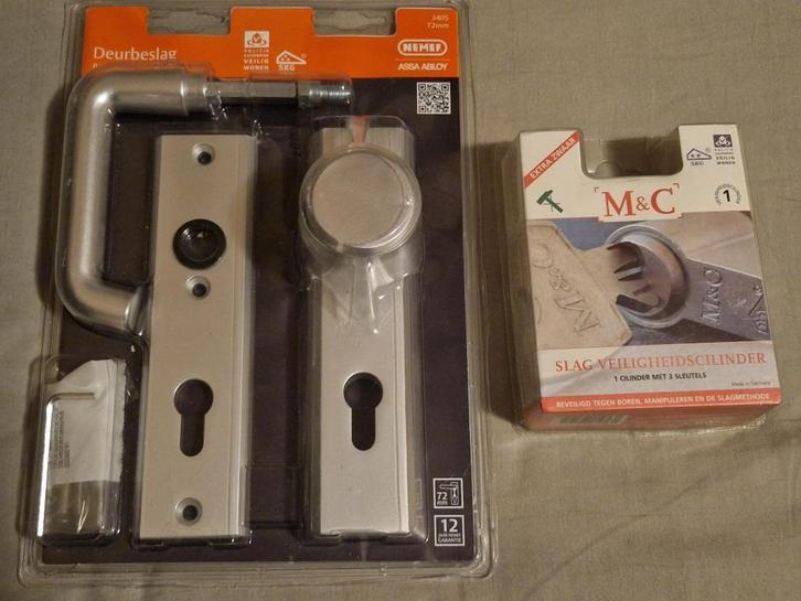 Nemef deurbeslag inclusief M+C cilinderslot, nieuw, Huis en Inrichting, Woonaccessoires | Overige, Nieuw, Ophalen of Verzenden