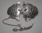 Bijzondere zilveren Russische Niello dolk riemgesp nr.453, Verzenden, Zilver, Broche