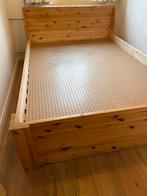 Blankhouten bed 200 - 140 cm met 6 opberglades, Antiek en Kunst, Antiek | Meubels | Bedden, Ophalen