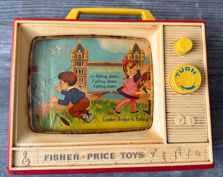Vintage Fisher Price “Two Tune” muziekdoos-televisie, Kinderen en Baby's, Speelgoed | Fisher-Price, Gebruikt, Overige typen, Met geluid