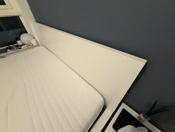 IKEA MALM bedframe 180x200, wit + 2 opberglades + LÖNSET - afbeelding 3