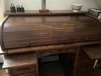 Eiken rol luik bureau met 8 lades., Ophalen