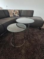Bijzettafels glas zilver / light & living bijzettafel duarte, Huis en Inrichting, Ophalen, 50 tot 100 cm, Rond, Minder dan 50 cm
