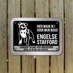 waarschuwingsbord Engelse Staffordshire Bull terrier, Ophalen of Verzenden