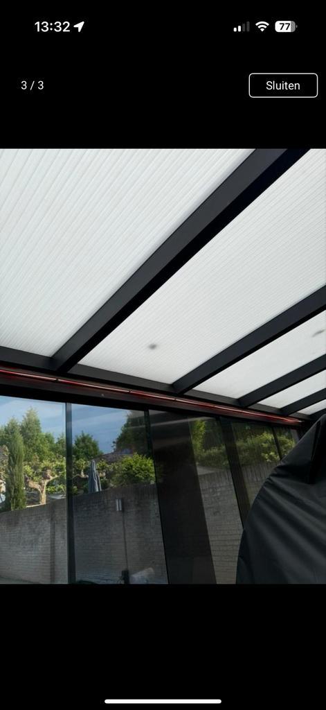 Glazen schuifwanden antraciet, Tuin en Terras, Overkappingen, Zo goed als nieuw, Veranda, Ophalen