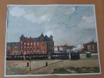 Aquarel, Van Wim Van Beekum, Scheveningen Duinstraat, stoomt, Ophalen