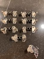 Zak met 7 rvs.  hangbevestigs sets v roedes vitrage, Ophalen of Verzenden, Zo goed als nieuw, Rvs