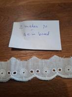 Witte Broderie Kant - 2.7m x 2cm, Ophalen of Verzenden, Zo goed als nieuw, Kant