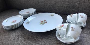 Mooie Rosenthal Classic Rose gebakset met koffiekopjes  beschikbaar voor biedingen