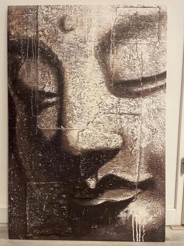 Grote Boeddha afbeelding  – 62 x 92 cm, Huis en Inrichting, Woonaccessoires | Schilderijen, Tekeningen en Foto's, Zo goed als nieuw