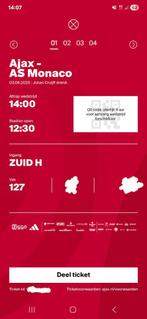 3 tickets Ajax - AS Monaco (F-Side), Tickets en Kaartjes, Drie personen of meer, Augustus