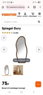 Grote Spiegel Kwantum Dury - ZGAN, Ophalen, Zo goed als nieuw, 75 tot 100 cm, 150 tot 200 cm