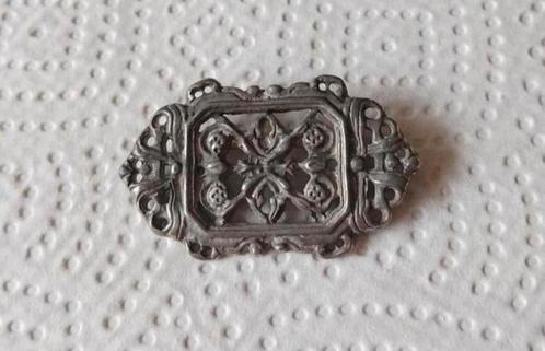Vintage Zilverkleurige Broche, Sieraden, Tassen en Uiterlijk, Broches, Gebruikt, Overige materialen, Zilver, Minder dan 4 cm, Ophalen of Verzenden