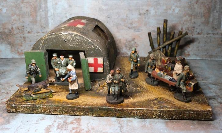 Lineol - Elastolin - Medische diorama met originele figuren, Antiek en Kunst, Antiek | Speelgoed, Ophalen