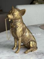 Beeld gold Chihuahua Nieuw, Huis en Inrichting, Woonaccessoires | Overige, Triesflowerartist@outlook.com, Verzenden, Nieuw, Tries Flower Artist