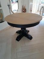 Ronde Uitschuifbare Eettafel - Landelijke Stijl, Huis en Inrichting, 100 tot 150 cm, Ophalen of Verzenden, Zo goed als nieuw, Vier personen