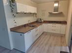 Gebruikte Hoekkeuken met Houten Blad, Huis en Inrichting, Ophalen, Gebruikt, Wit, Hoekkeuken