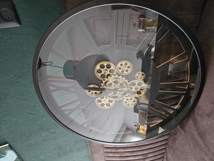 Klok met tandwielen, Huis en Inrichting, Woonaccessoires | Klokken, Gebruikt, Ophalen of Verzenden