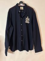 Polo players society blauw hemd met emblemen. Xl, Ophalen of Verzenden, Zo goed als nieuw, Blauw, Halswijdte 43/44 (XL)