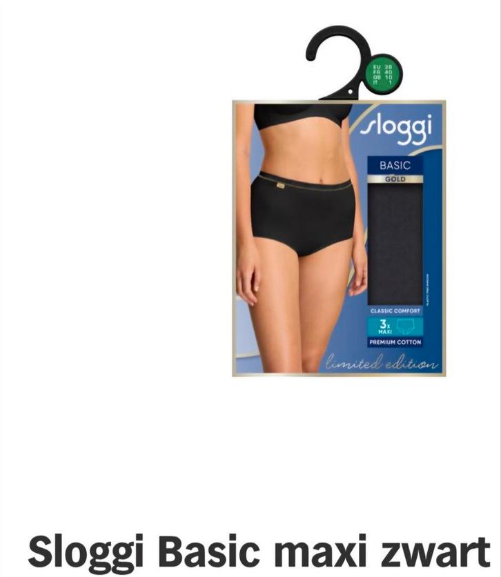 Sloggi maxi 3stuks per pak, Kleding | Dames, Ondergoed en Lingerie, Slip, Zwart, Ophalen of Verzenden